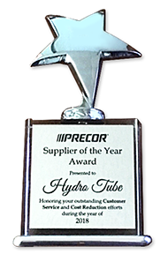 Hydro Tube is honored to be Awarded PRECOR's SUPPLIER OF THE YEAR